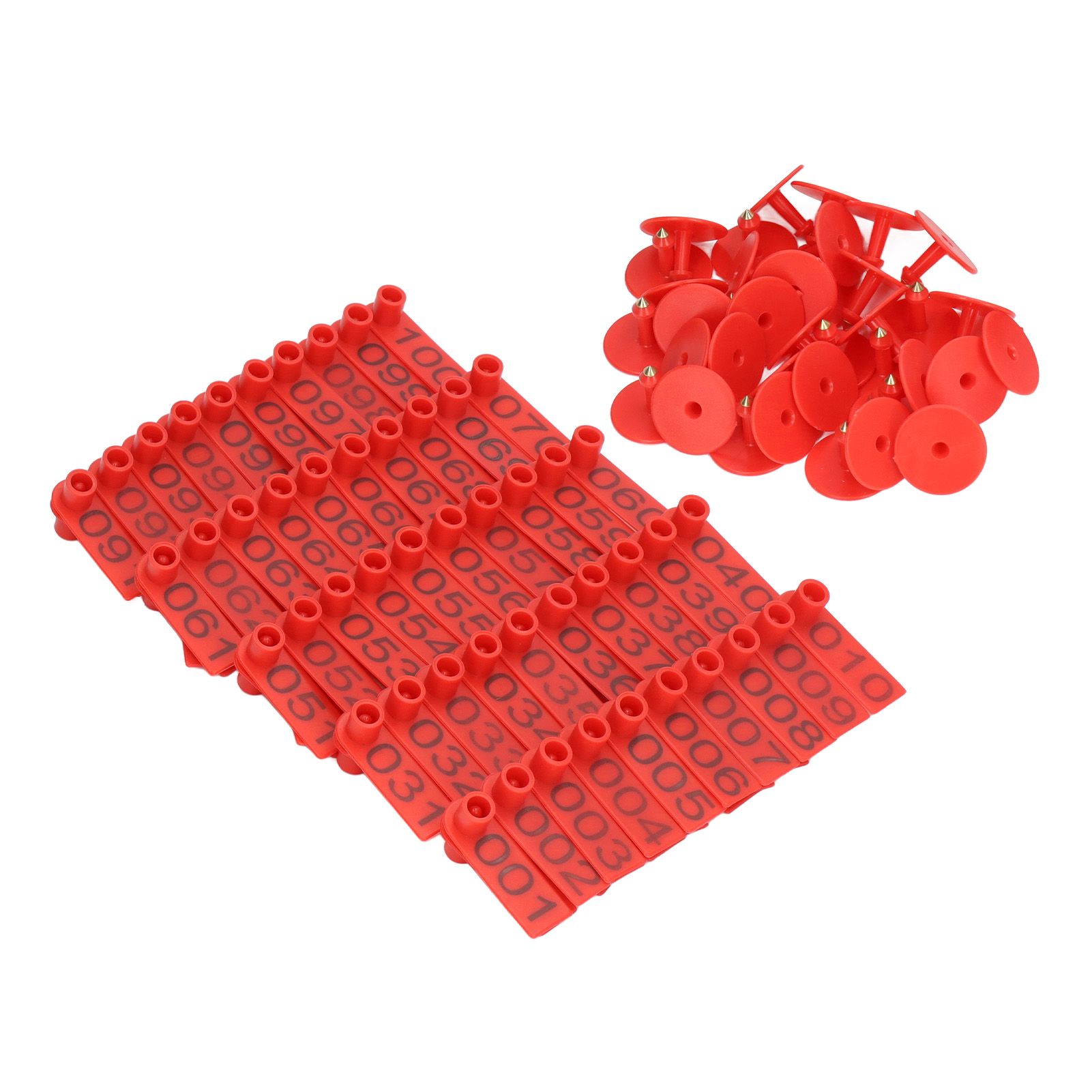 100 Sets Numbered Cattle Ear Tags Accurate Livestock Identification Card for Cow Pig Sheep Red — image 4