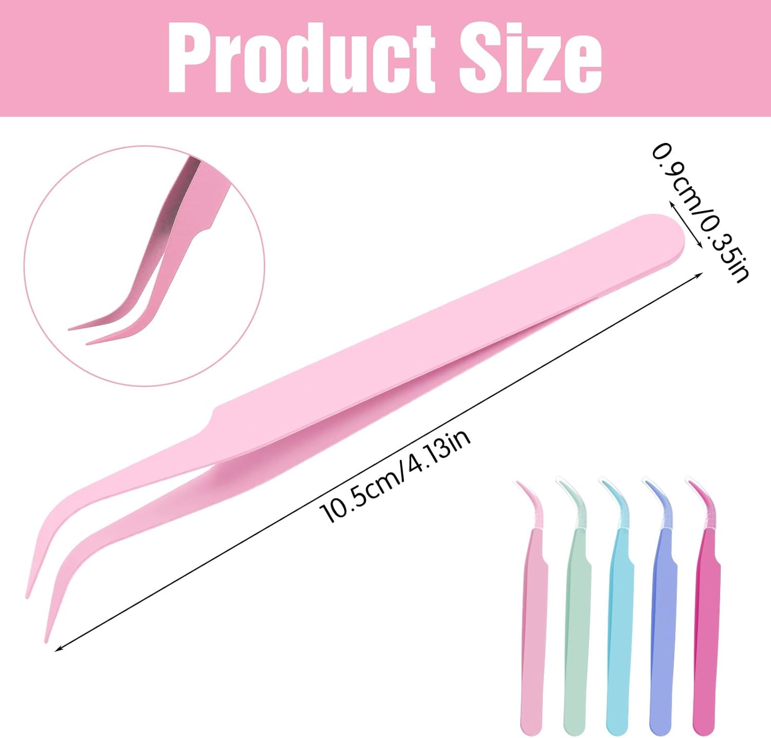 5PCS Lash Extension Tweezers,Stainless Steel Lash Applicator Tools Multipurpose Tweezers for Intricate Projects Scrapbooking Cardmaking Stickers Isolation Nail