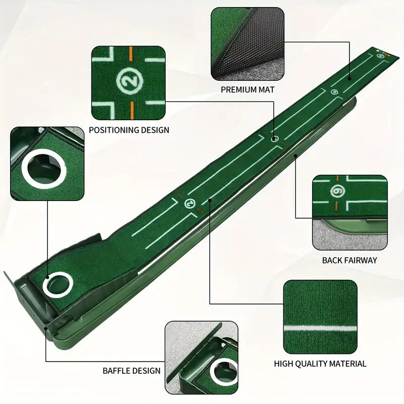 Compact Edition Portable Golf Putting Training Mat โ image 3