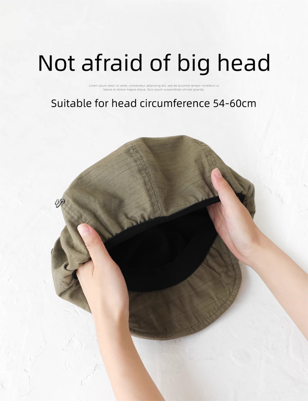 Oversized Slouchy Newsboy Cap - Vintage Japanese Style Baker Boy Hat - Soft Textured Fabric - Khaki (Adjustable 54-60cm) — image 6