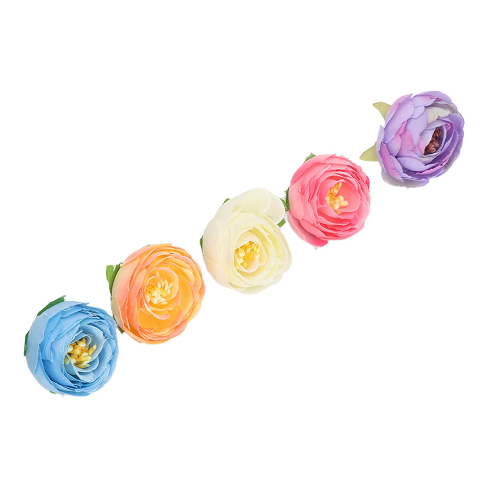 50 Pcs Camellia Flower Decor DIY Corsage Headdress Artificial Flower Heads False Rose Head Little Flower Buds โ image 4
