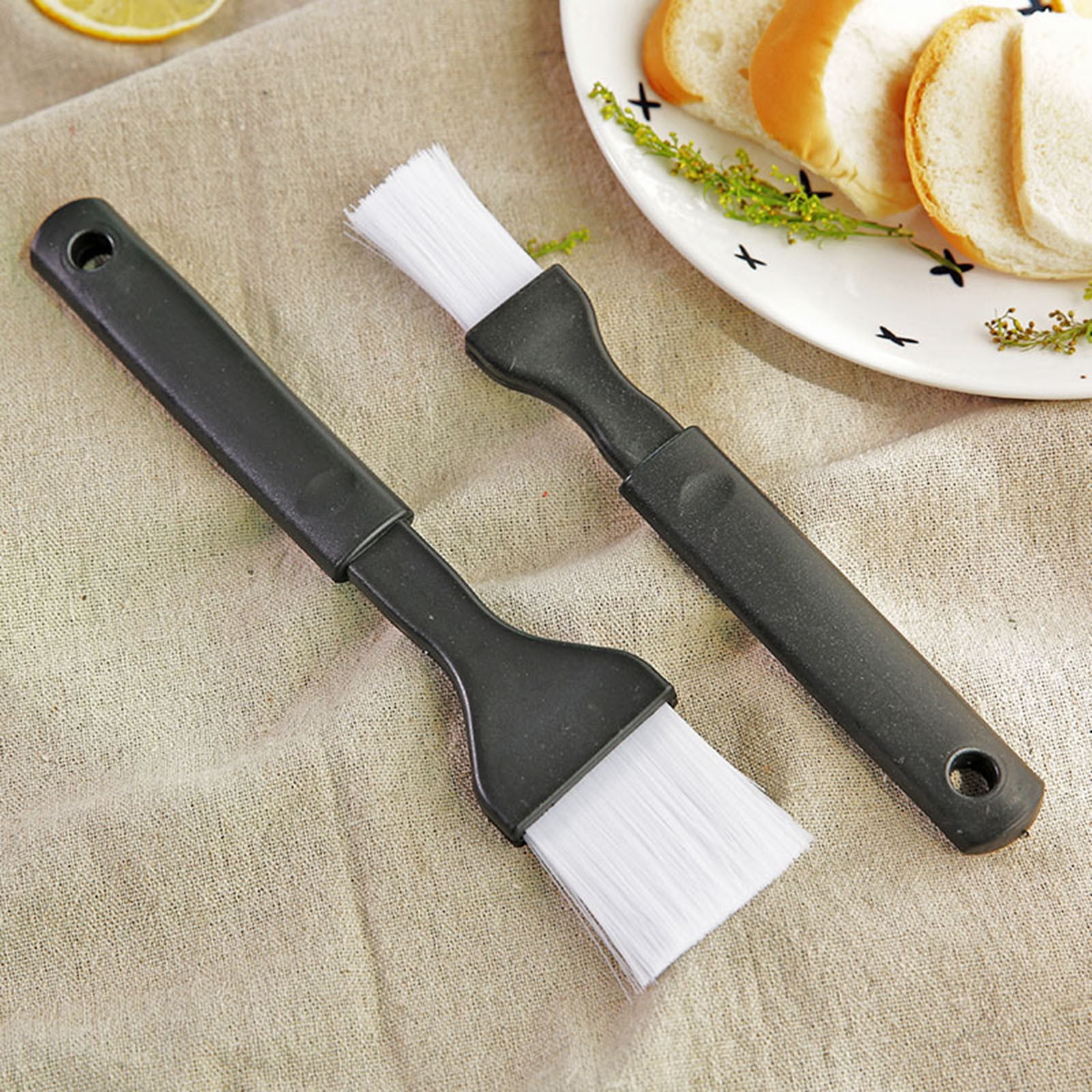 Nylon Bristle Pastry Brush Set, Basting Brush for Cooking, Comfortable Grip for Basting, Baking, Bbq, Roasting, Dishwasher Safe (2 pcs) 8.66 × 1.89" & 8.07 × — image 3