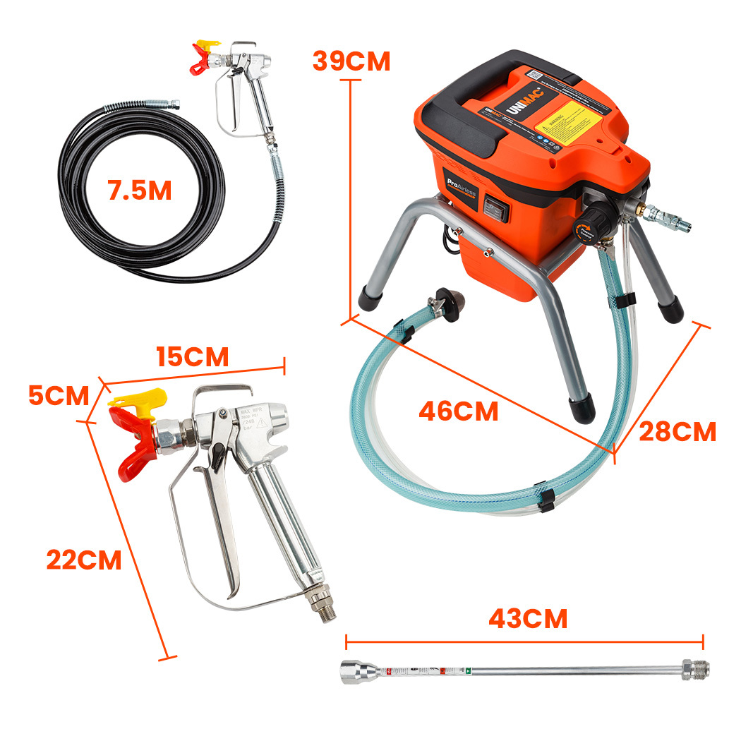 Unimac 740W Electric Airless Paint Sprayer Portable High Pressure Station Spray Gun — image 6