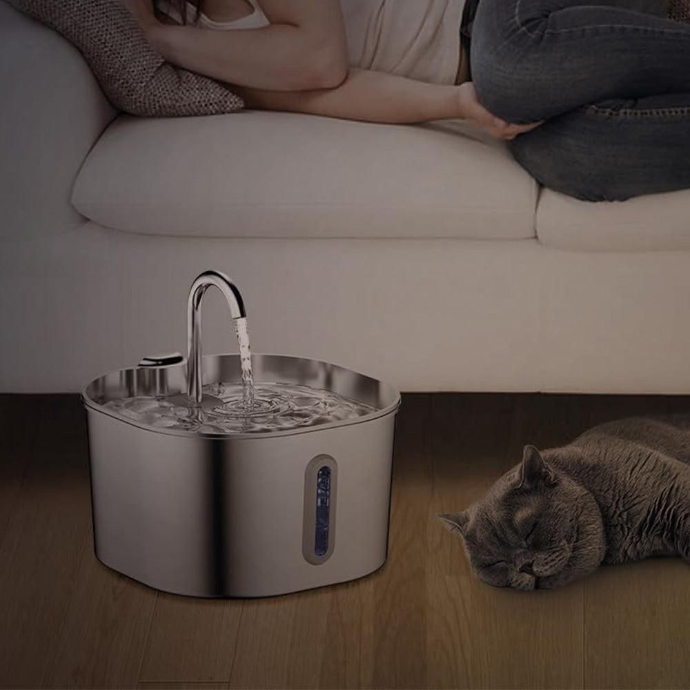 USB 2.2L Stainless Steel Pet Water Fountain for Cats and Small Dogs — image 2