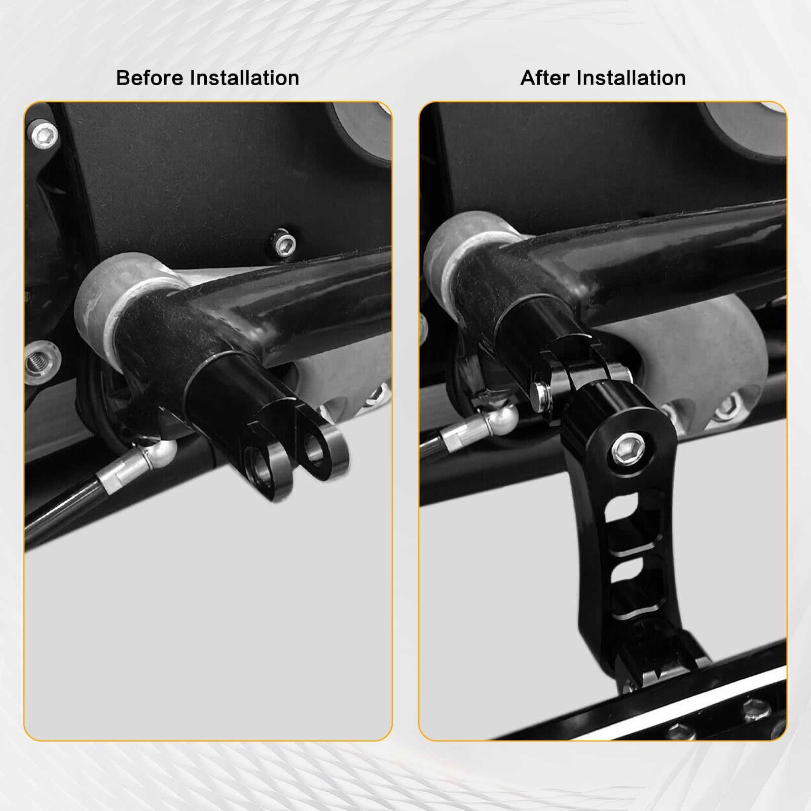 2pcs Motorcycle public seat foot nail extension part, passenger road nail clip support bracket, adjustable black replacement part — image 3