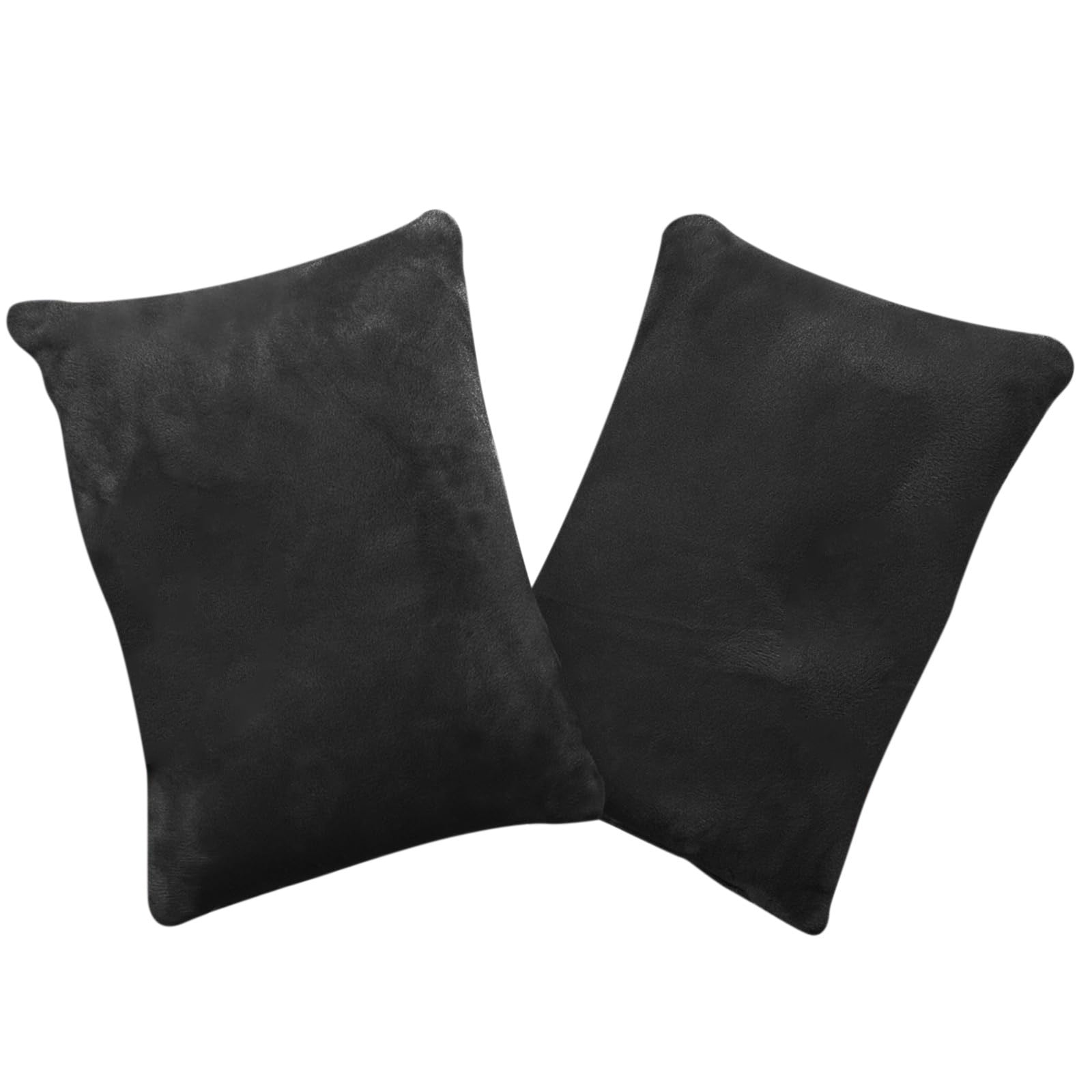 2 Pieces Cooling Memory Foam Mini Pillows, Compact Support Cushions for Travel, Naps, Neck, Knees and Lumbar Support, 28 × 18 cm, Black