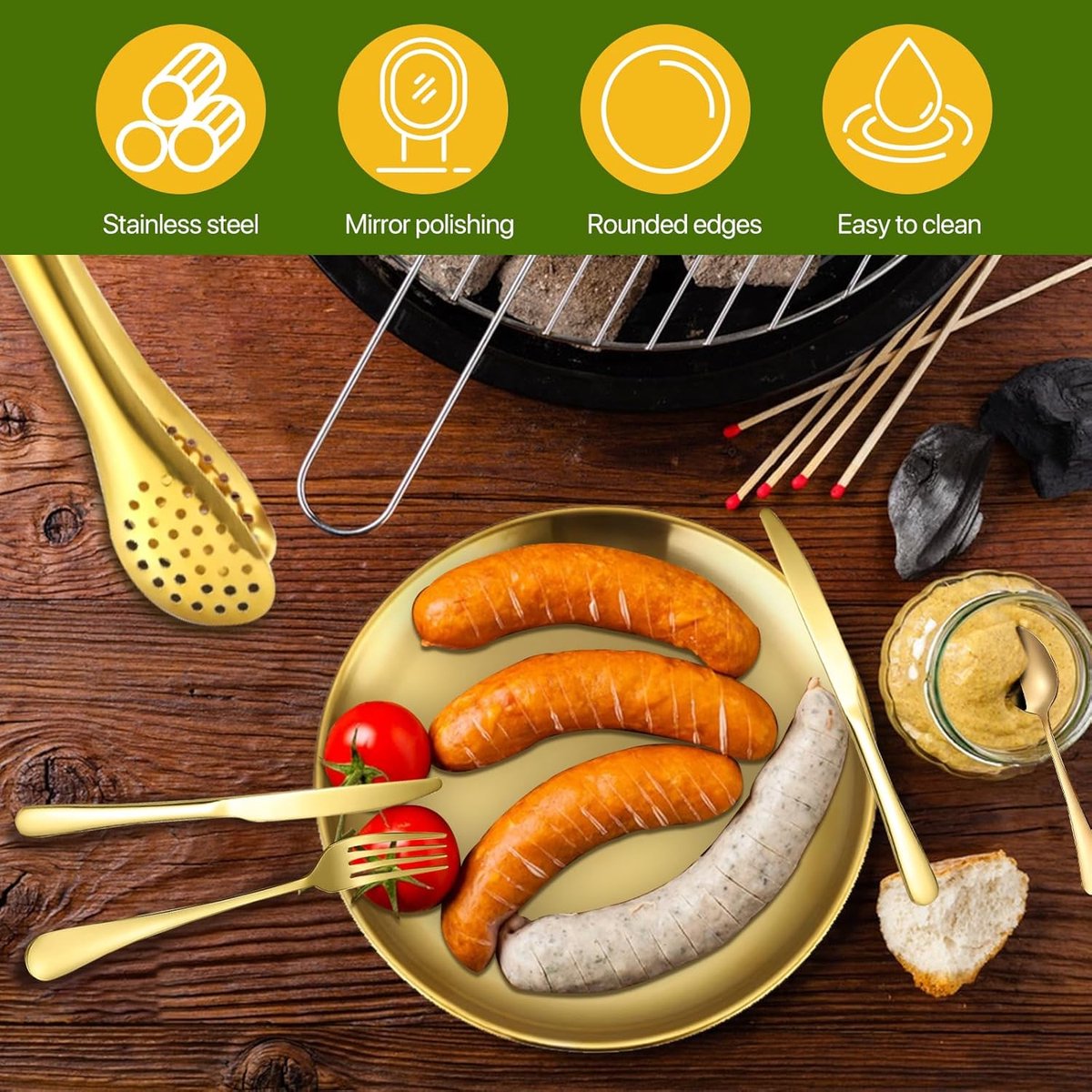 2 Person Cutlery Set (10-piece) - Camping Set for 2 People - Spoons, Knives, Forks, Steak Knives - 10 Pieces Stainless Steel Cutlery - Including Carrying Bag โ image 4