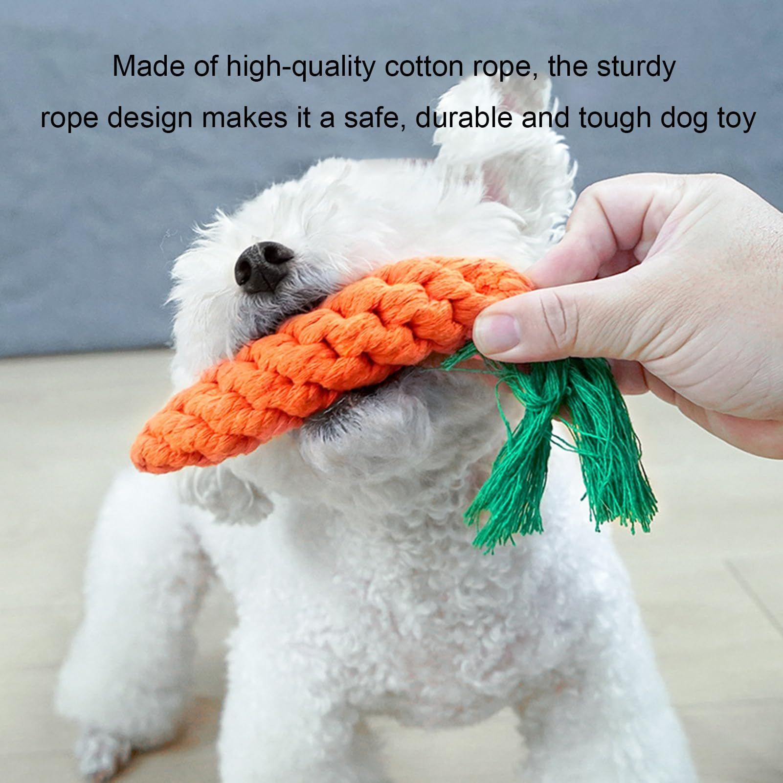 Dog Teeth Cleaning Toy Cotton Rope Carrot Shaped Pet Chewing Anti Bite Grinding Carrot Set Teeth Cleaning Anti Bite โ image 3