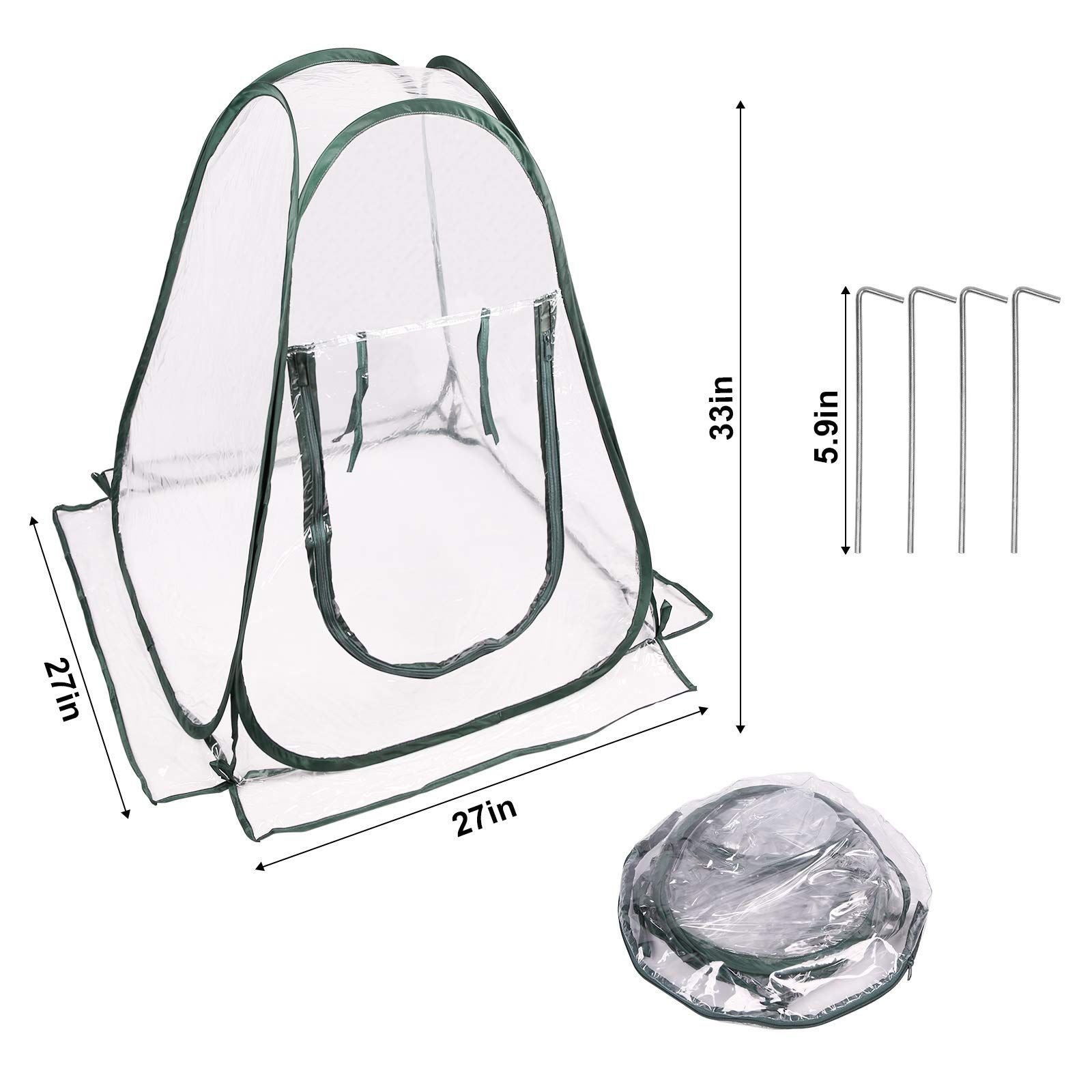 Pop Up Greenhouse Cover Flower House Mini Gardening Plant Flower Sunshine Room Room,Backyard PVC Greenhouse Cover for Cold Frost Protector Gardening — image 5