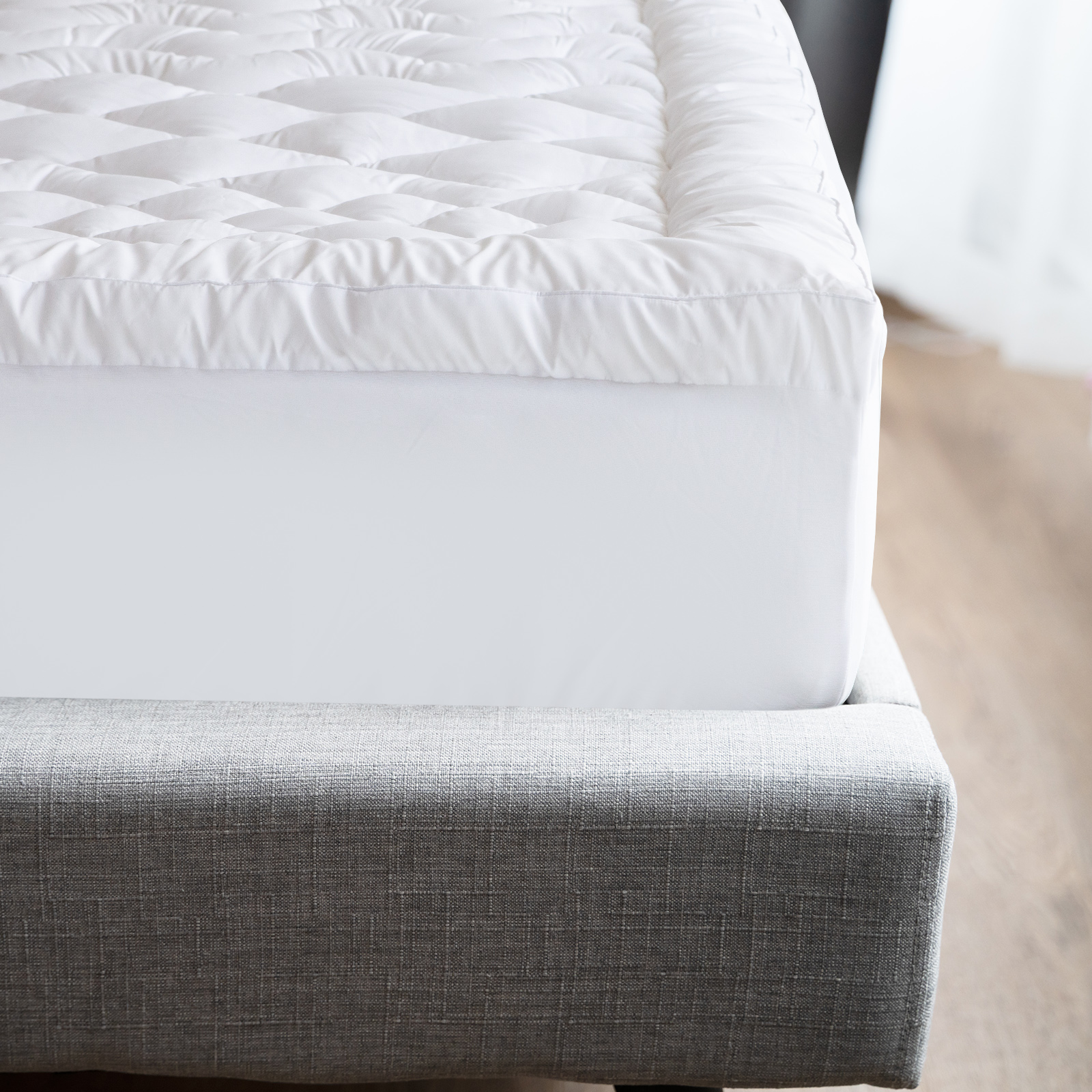 Royal Comfort 1200GSM Deluxe 7-Zone Mattress Topper Luxury Gusset Breathable - Single - White — image 3