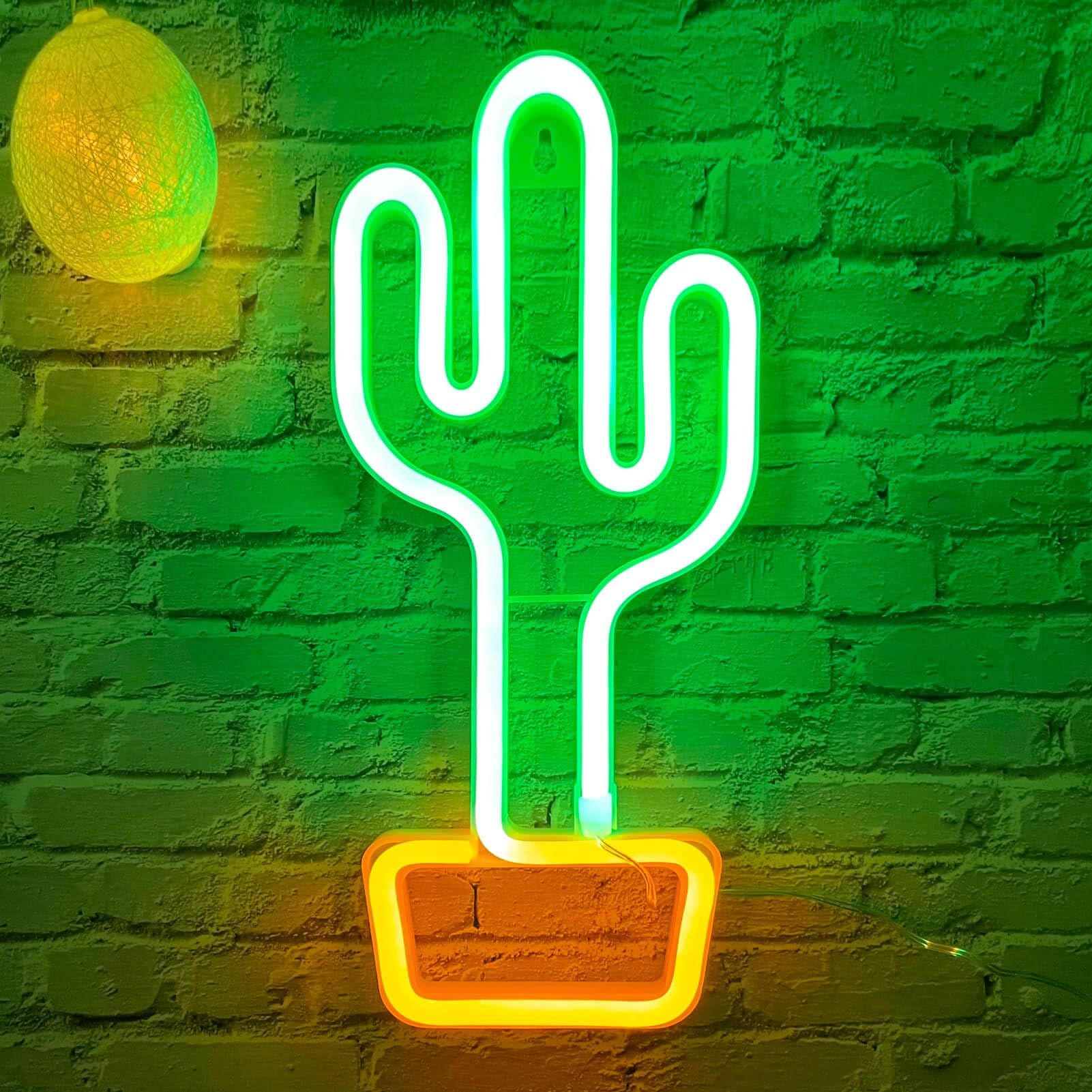 Neon Cactus Light Cactus Neon Sign, Cactus Wall Decor Lamp Cactus Neon Light Green Cactus LED Signs USB/Battery โ image 3
