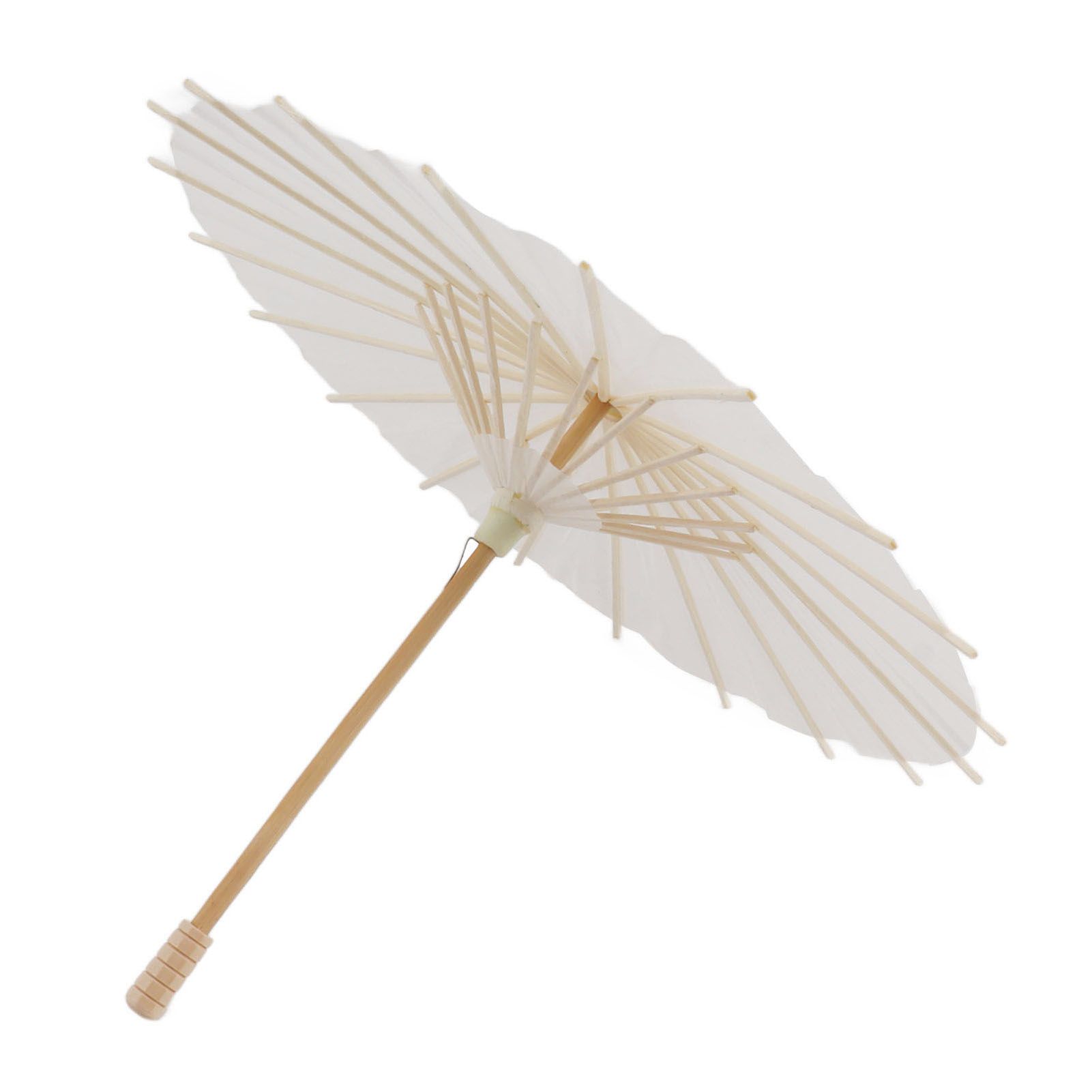 Kids Paper Parasol Bamboo and Paper Chinese Style Elegant White DIY Paper Umbrellas for Decoration 28cm/11in โ image 2
