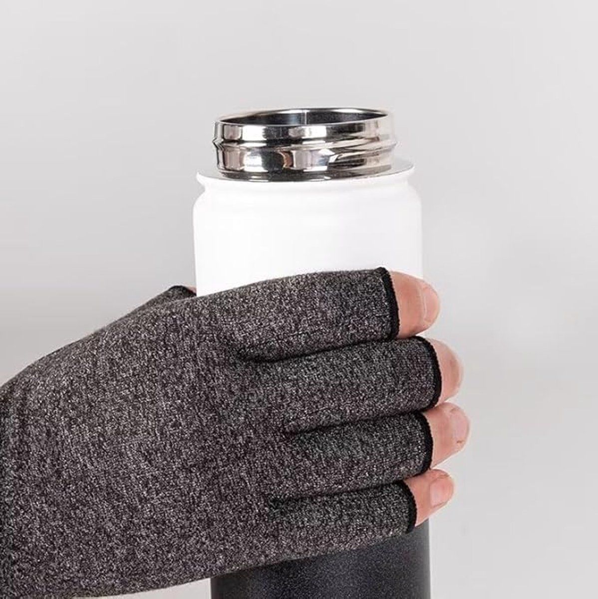 Fingerless Gloves, Wrist Warmers, Fingerless, Travel and Daily Winter Wear, 19.2 x 7.7 cm, Grey โ image 2