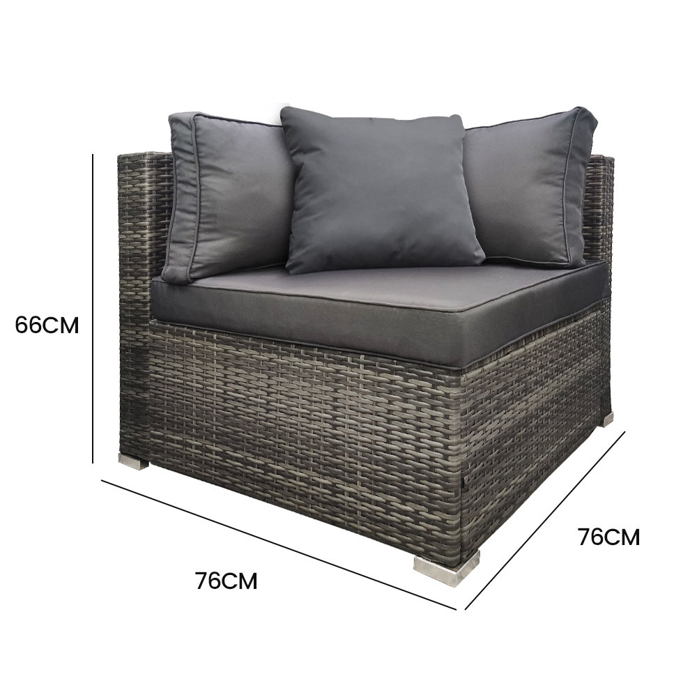 LONDON RATTAN 1 Seater Outdoor Corner Modular Lounge Chair, Grey โ image 6