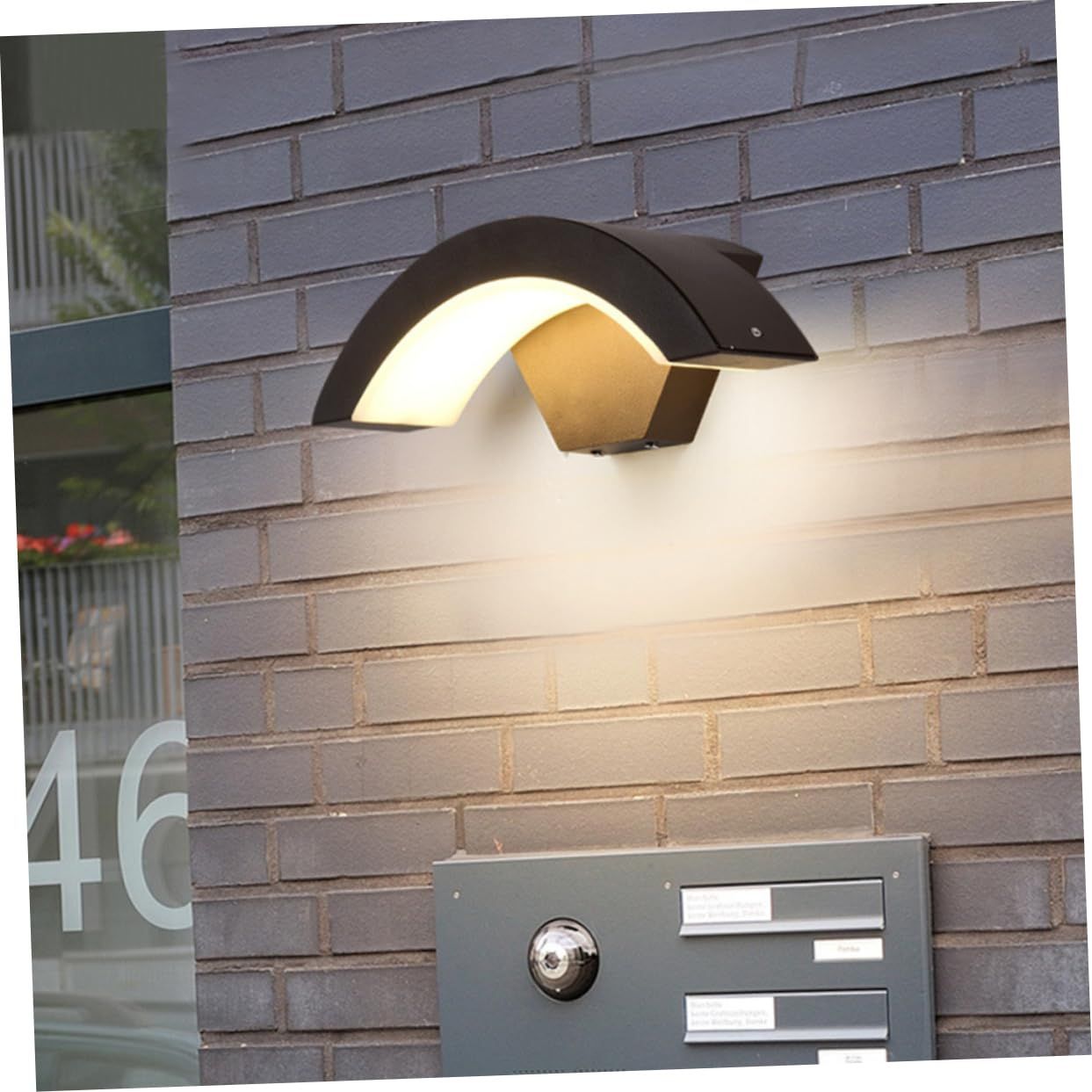 Outdoor Porch Light Up and Down Lights: 24W Modern Wall Sconce Arc Shape Outdoor Wall Lights for House Outdoor Wall Light Fixture — image 5