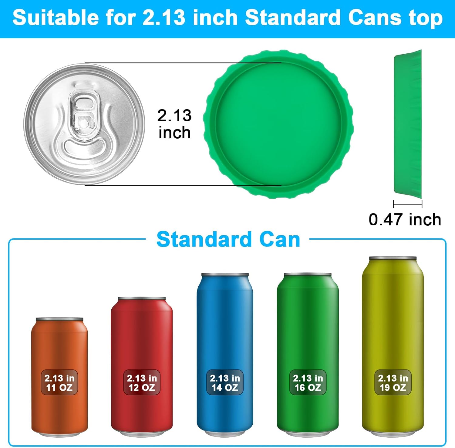 6 Pack Silicone Soda Can Cover Lids, Reusable Soda Can Lids Beer Can + Paper Corner Rounder Punch, Corner Punch Corner Cutter โ image 2
