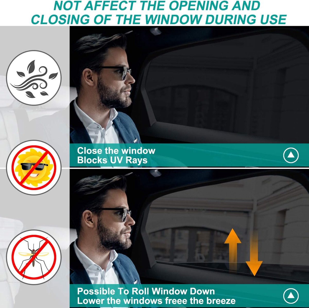 Car accessories - Car sunshades - Windshield sunshades - Set of 2 car sunshades - Blocks UV rays and protects your car from sun exposure - Suitable for the — image 3