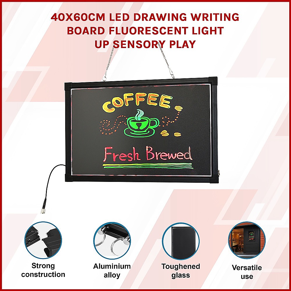 40x60cm LED Drawing Writing Board Fluorescent Light Up Sensory Play โ image 3