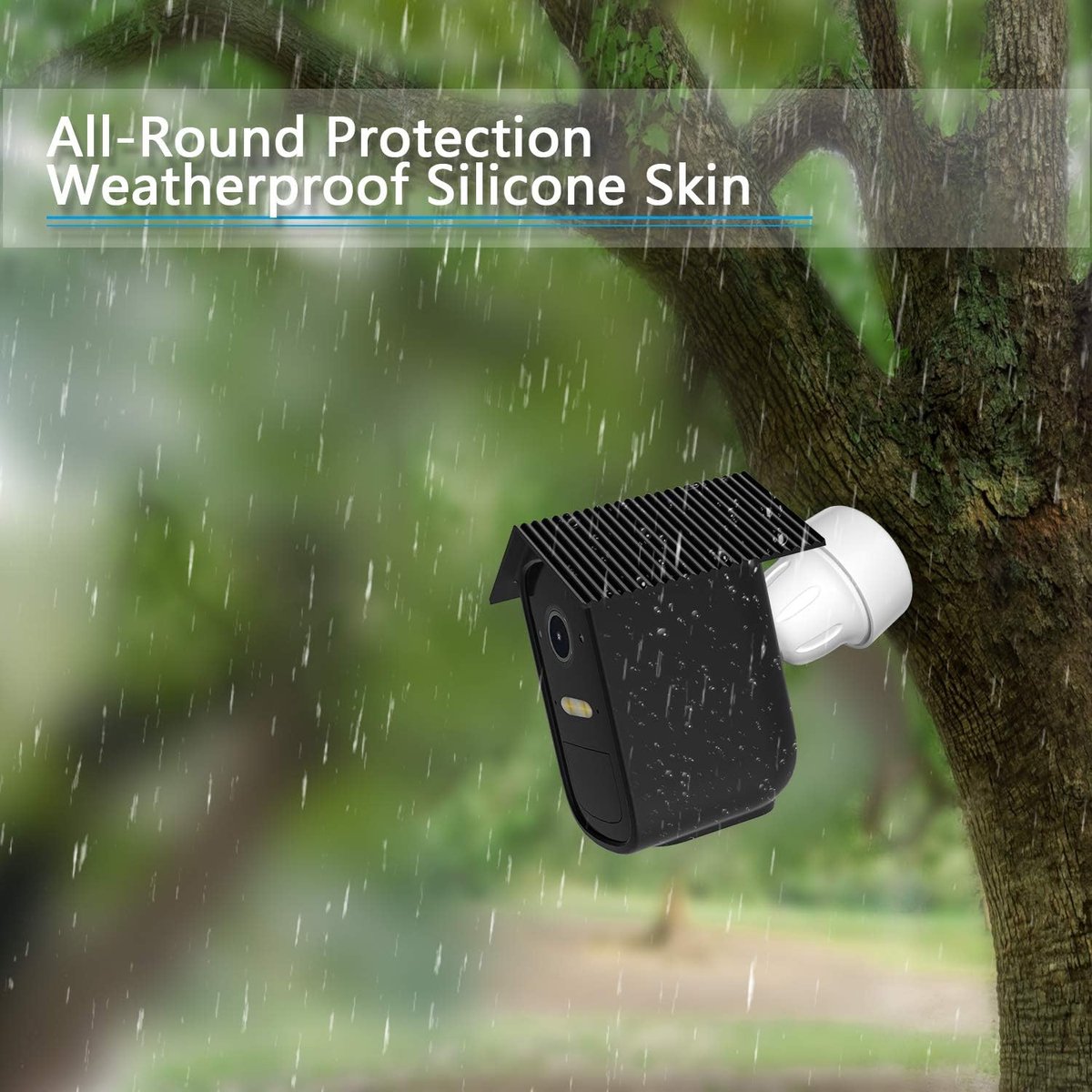 pieces - Camera silicone protective cover - security camera protective cover - black - soft silicone cover - security camera protective cover - weatherproof โ image 3