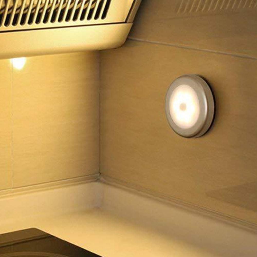 3Pcs Motion Sensor LED Lights Battery Operated Night Lights for Closet Cabinet Hallway Stair Warm White Light — image 4