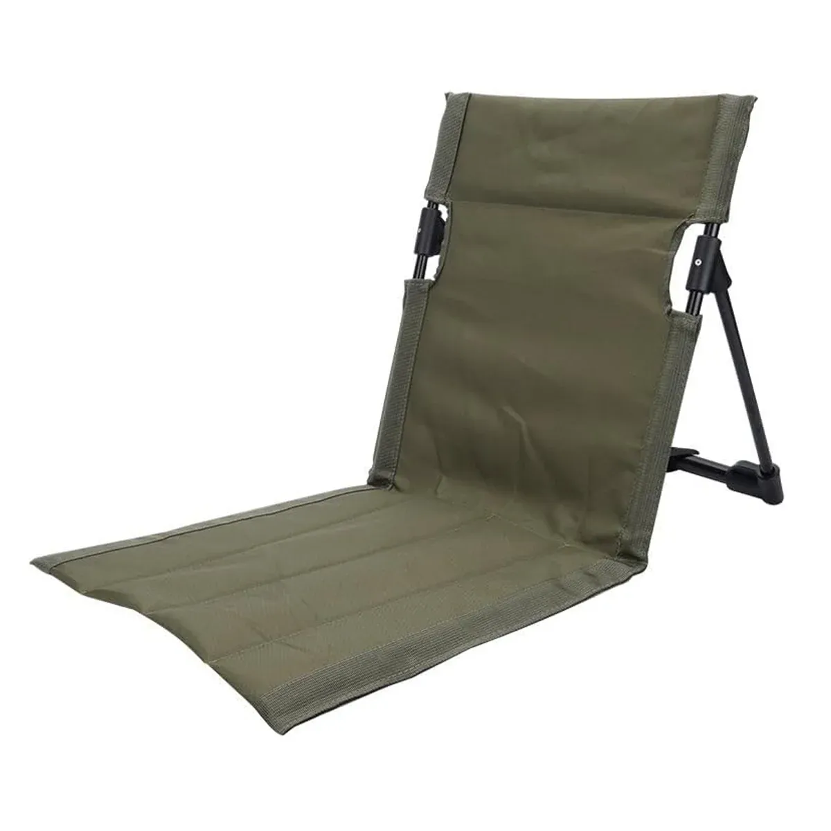 Outdoor Folding Beach Garden Lounge Chair Portable Lawn Chair with Floor Mat — image 2