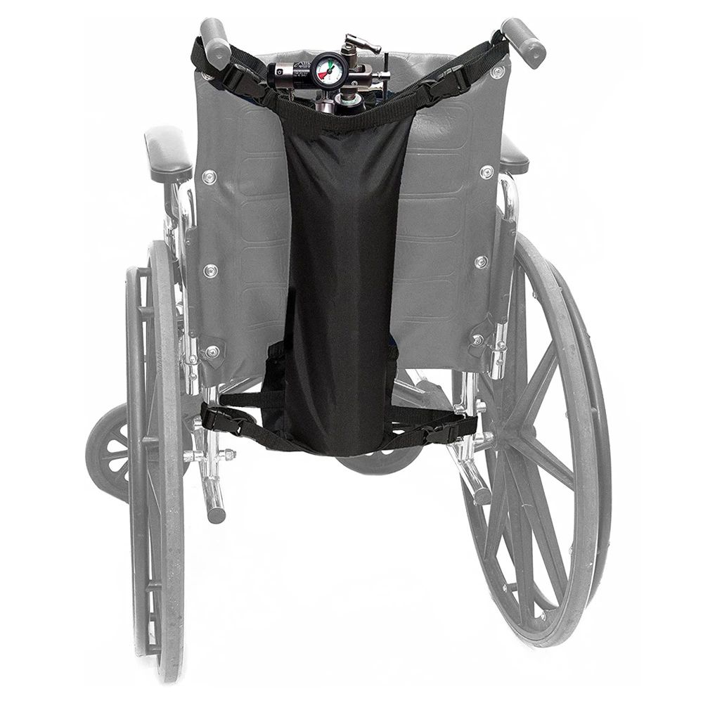 Oxygen Cylinder Bag for Wheelchairs with Buckles, Fits Any Wheelchair, Black (Fits Most Oxygen cylinders, oniy bag) — image 2