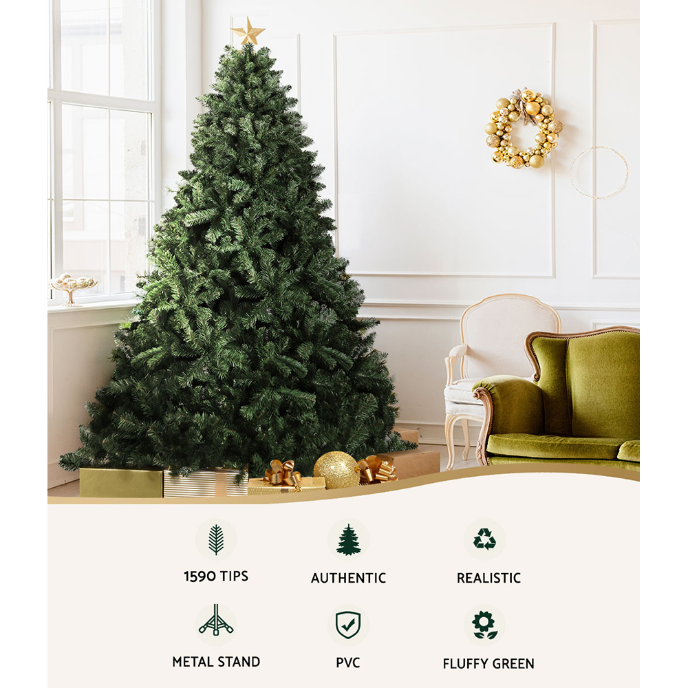 Jingle Jollys Christmas Tree 2.7m Green Xmas Tree Decorations 1590 Tips โ image 4