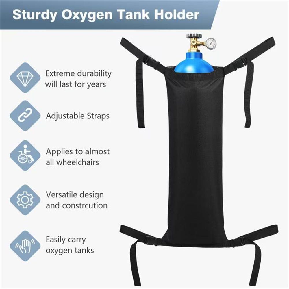 Oxygen Cylinder Bag for Wheelchairs with Buckles, Fits Any Wheelchair, Black (Fits Most Oxygen cylinders) β image 4