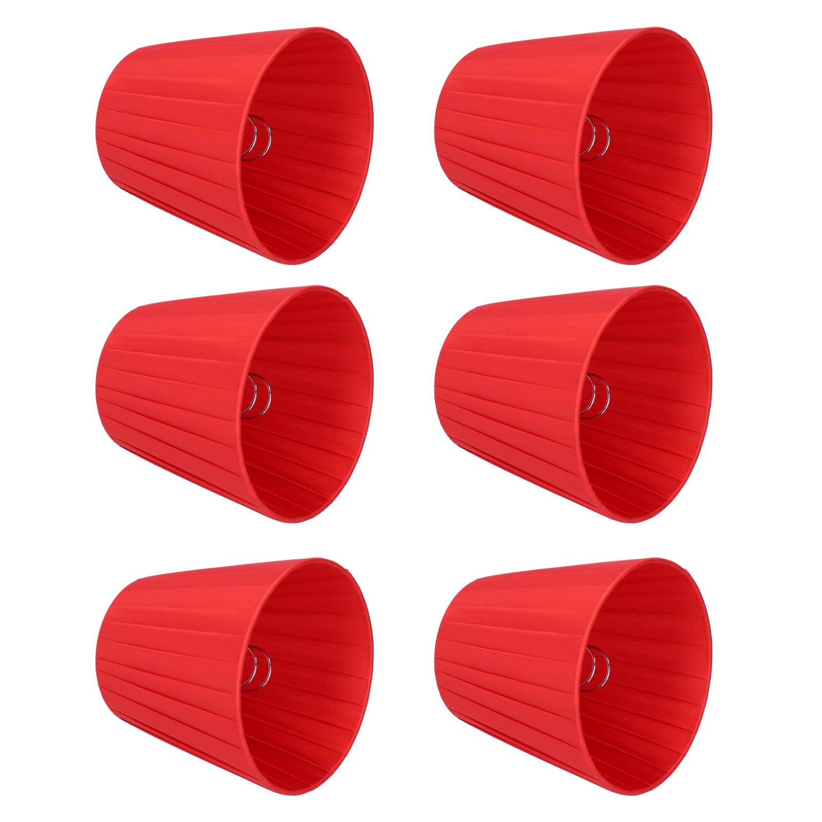 6Pcs Lampshade Modern Fabric Table Lamp Cover for Crystal Chandelier Wall Light Red — image 2