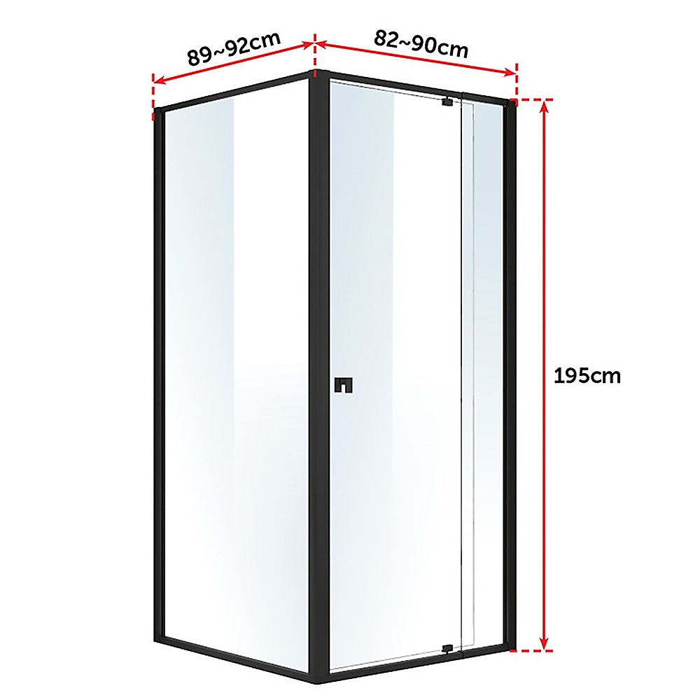 Semi Frameless Shower Screen (82~90)x 195cm & (89~92)x 195cm Side AS/NZS Glass โ image 6