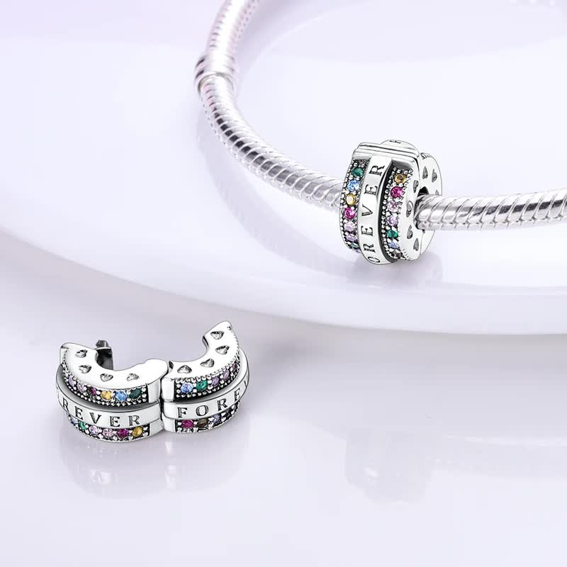 925 Sterling Silver Clip Charms Safety Chain Charm Silicone Stopper Bead Fit Jewelry Making For Bracelet T Diy PTC512 โ image 4