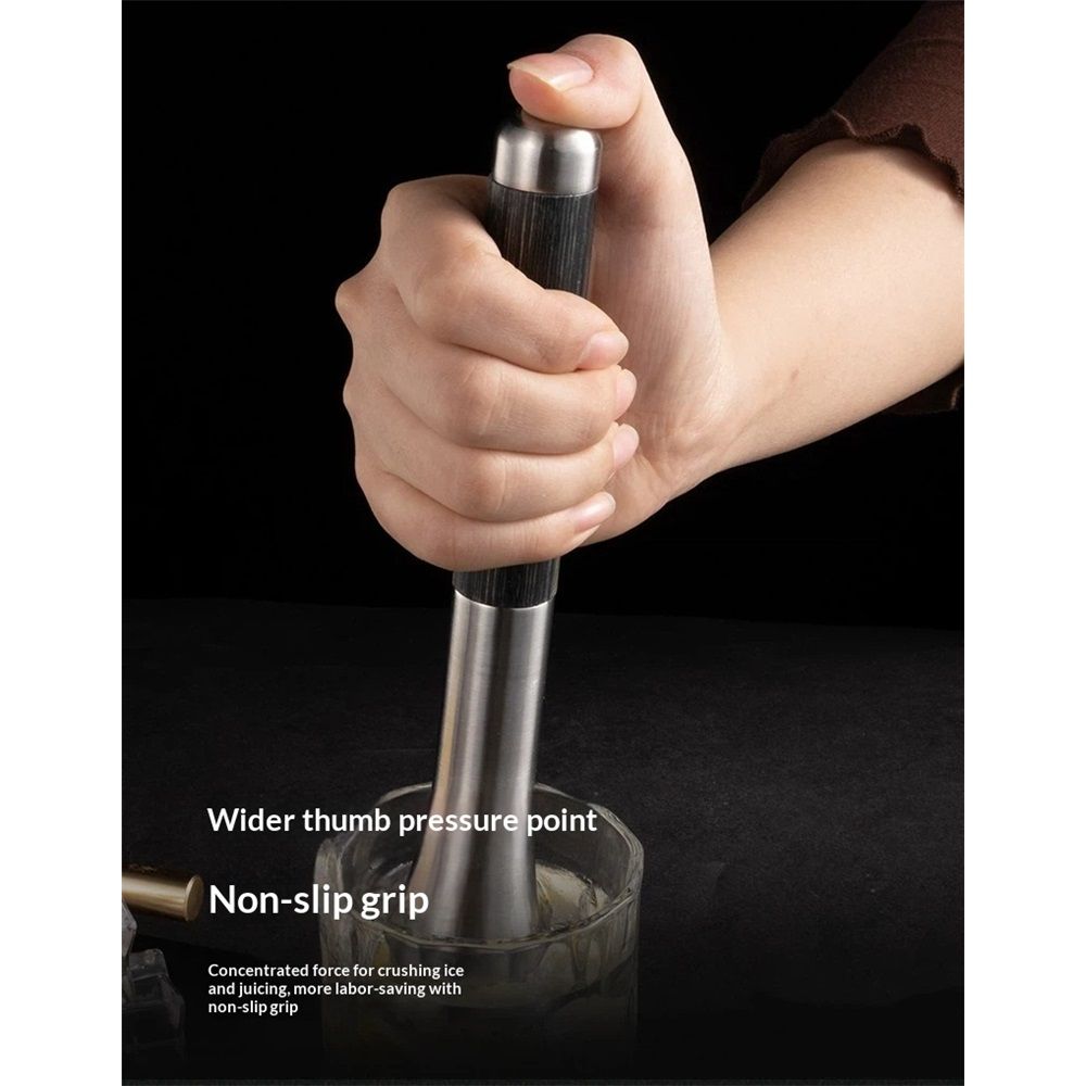 10.43 in for Cocktails Stainless Steel Drink Muddler Bartender Accessories Lemon Smasher for Home Bar Tool Ice Crusher for Fruit Drinks — image 5