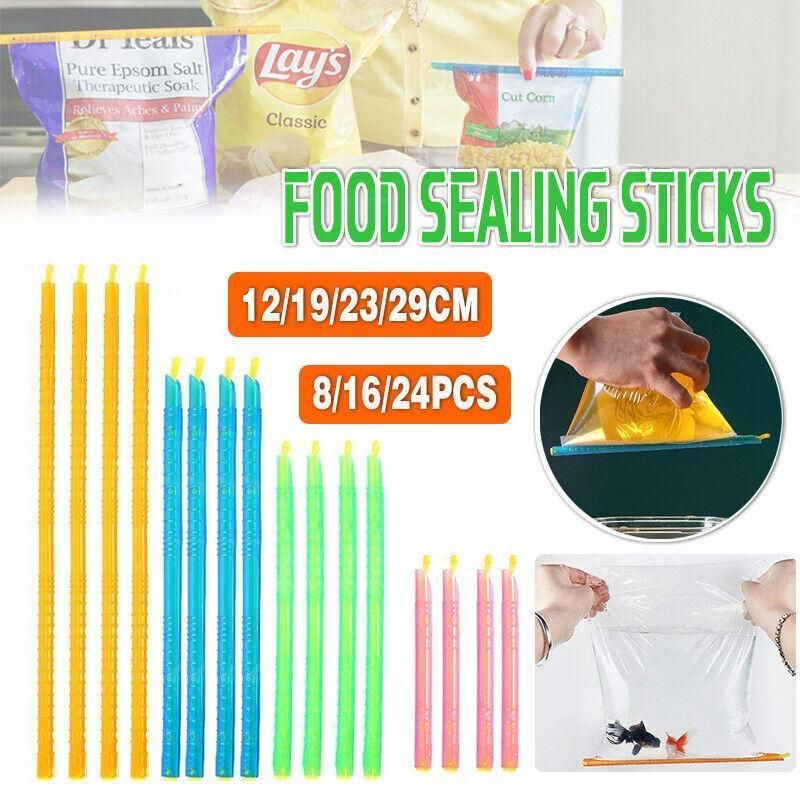 8/16/24PCS Kitchen Sealing Sticks Reusable Clips Bag Sealer Lock Rod Bags Sealer - 8PCS — image 2