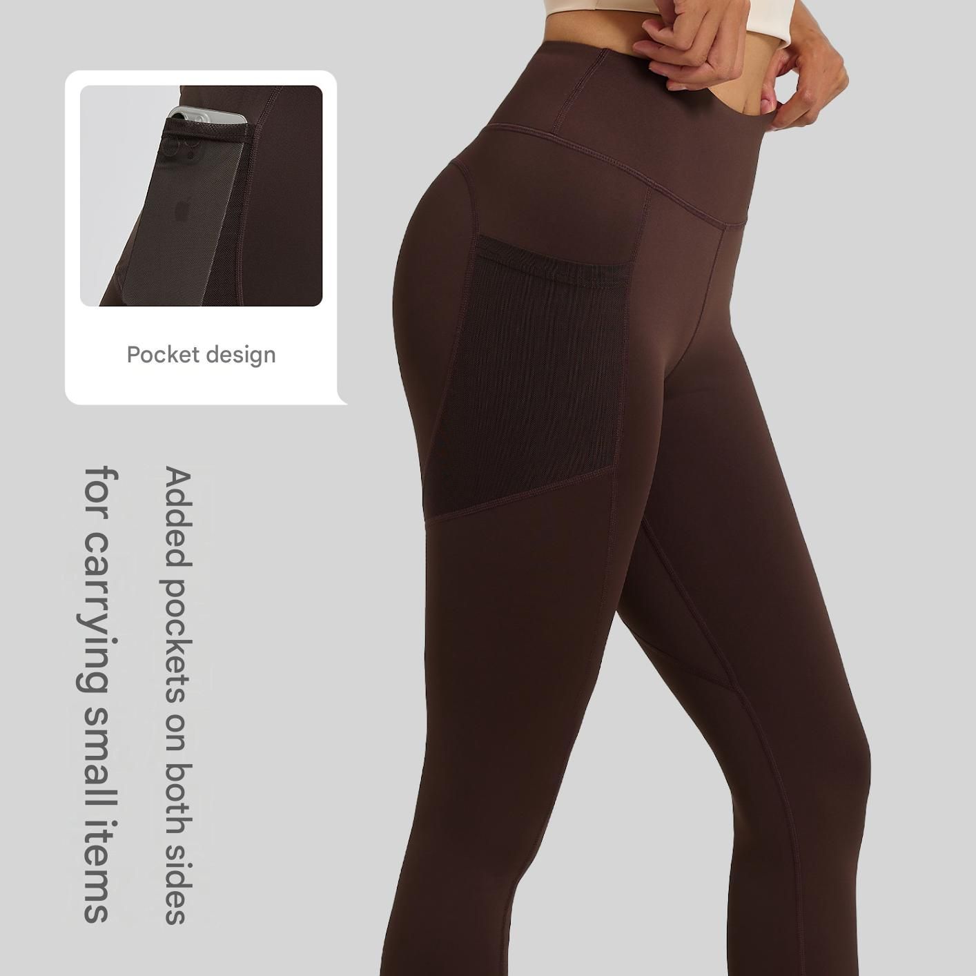 Black XXL Size Women's High Waist Yoga Leggings with Mesh Side Pockets - Squat Proof, Peach Hip Lift, Breathable Stretch Fabric for Gym Running 、Pilates Wea — image 3