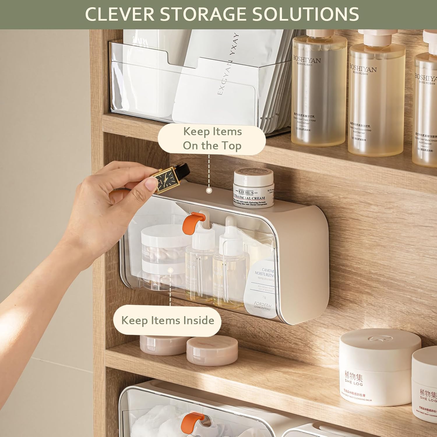 White Storage Box with Lid for Cotton Swabs Cotton Pads Toothpicks Household Organizer β image 5