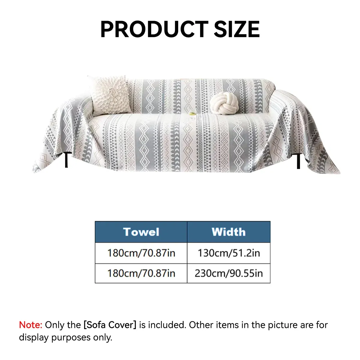 Sofa Cover Modern Geometric Green Breathable Soft for Living Room - 180 x 130cm โ image 3