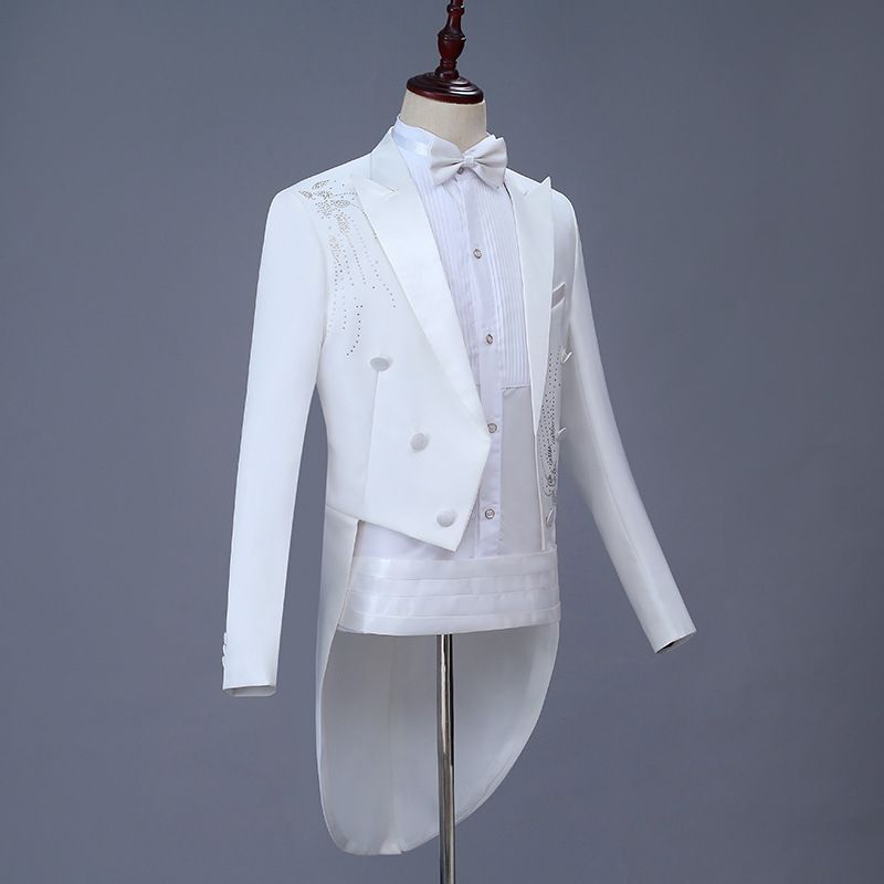 Men Slim Tuxedo Suit Stage Performance Formal Wear Purple Drill XXL — image 3