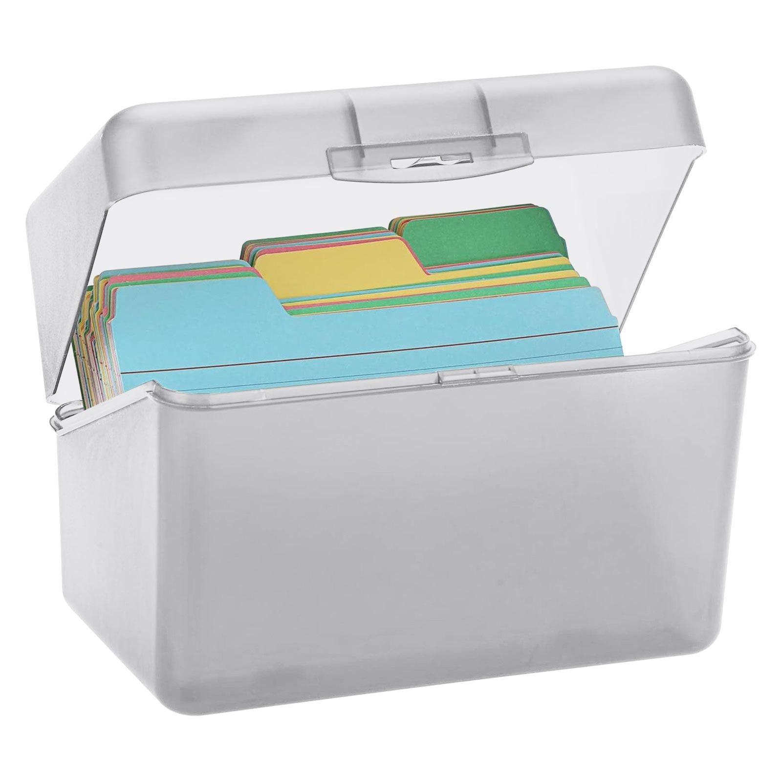 1Pc Index Card Holder,Index Card File with Flip Top,Plastic Card Holders,Note Flash Card Organizer Case,Index Card Holder,Photo Boxes Storage,Notecard — image 2