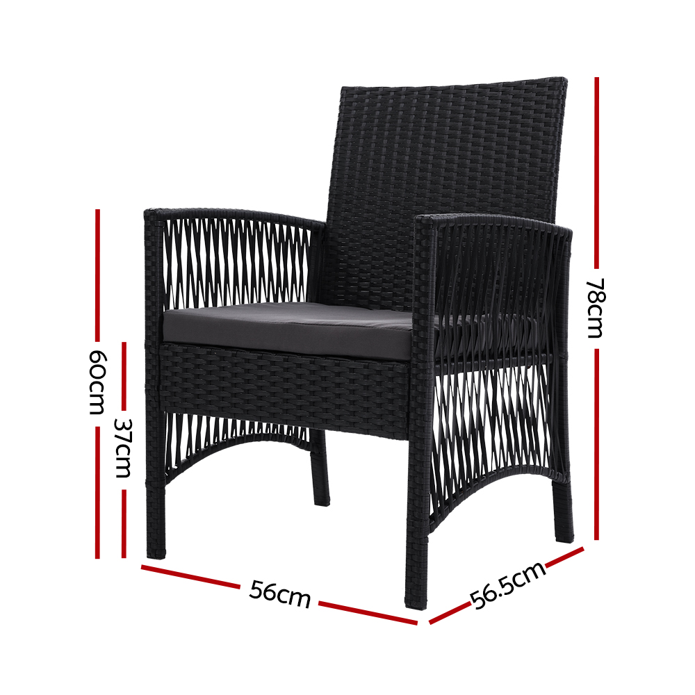 Gardeon 2PC Outdoor Dining Chairs Patio Furniture Wicker Lounge Chair Garden โ image 3