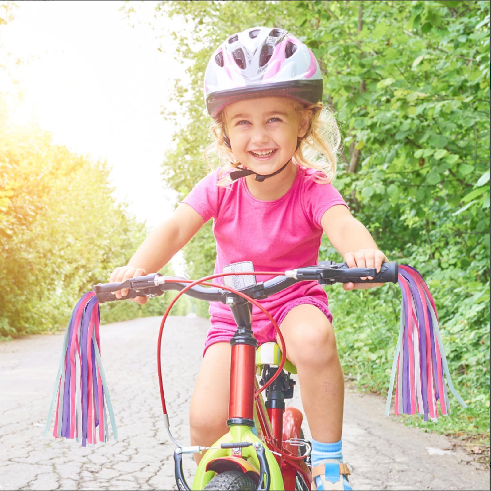 1 Pair (2pcs) Kid's Bike Streamers, Bicycle Tassel Ribbon Scooter Handlebar Decorations, Colorful Balance Bikes Accessories — image 5