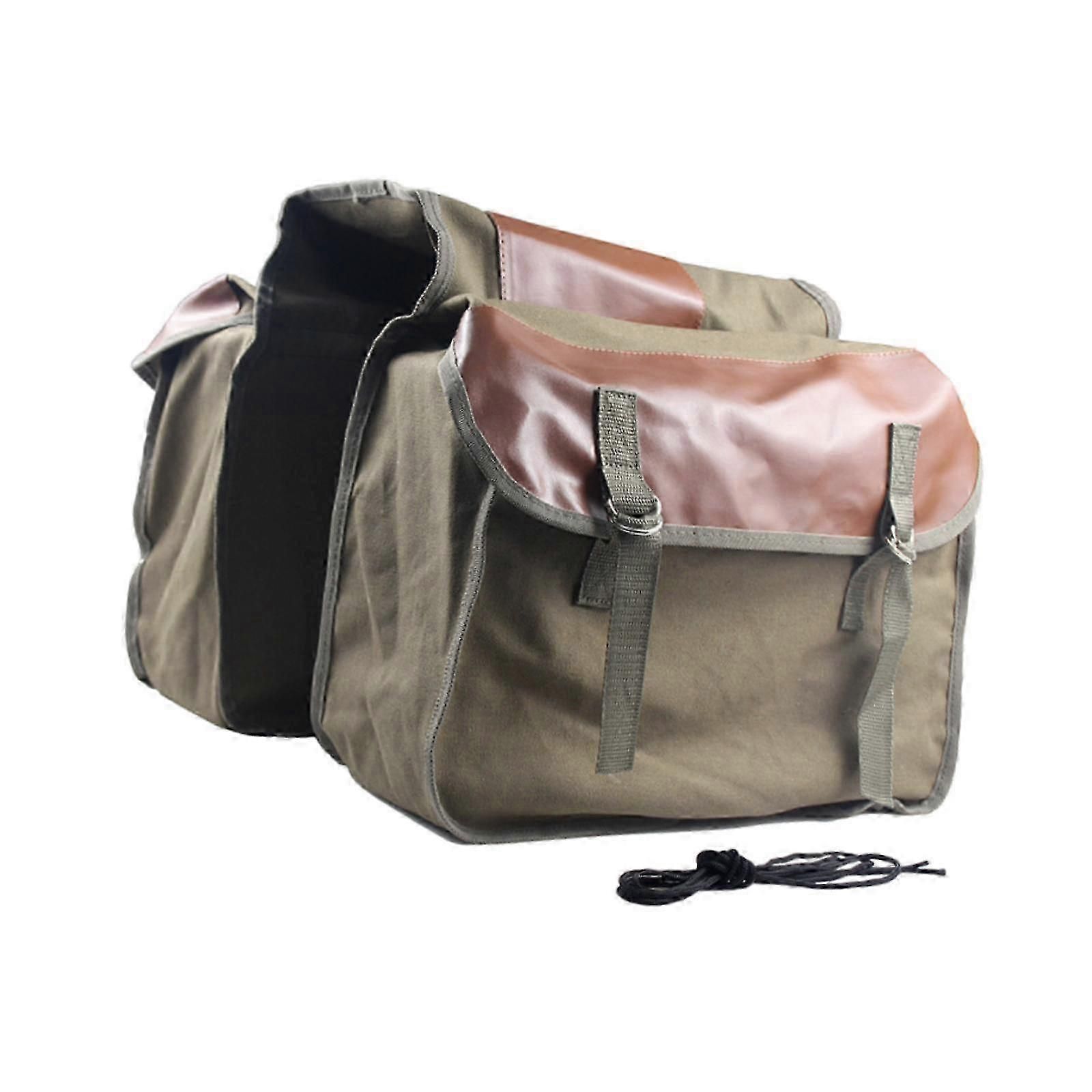 Double Side Bike Saddle Bag Cycling Bike Carrier Cargo Bag Storage Pouch Bike Trunk Bag Waterproof for Traveling Commuting - Camel — image 3