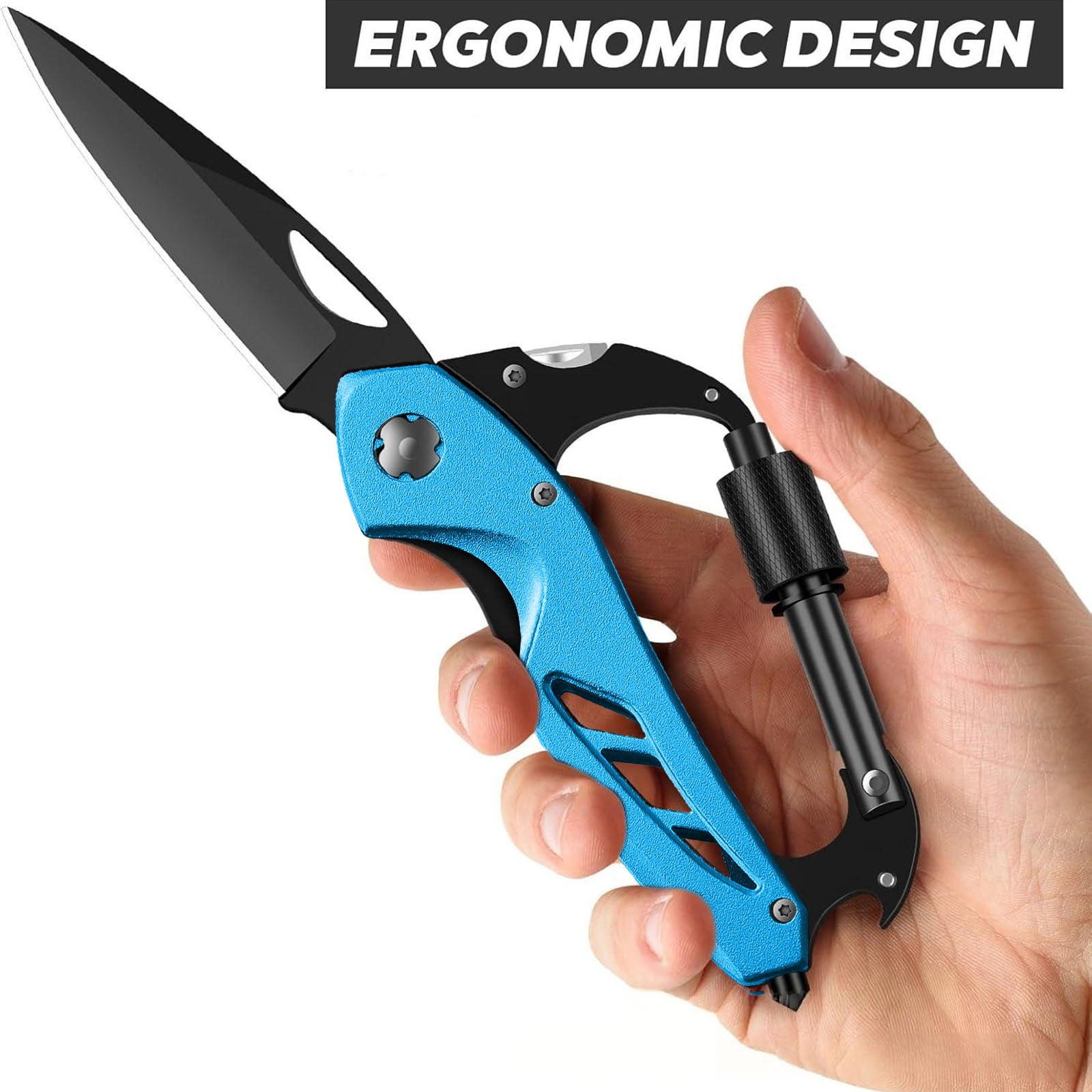 Portable 2-in-1 Multifunctional Folding Pocket Knife, All-in-One Outdoor Portable Multifunctional Folding Pocket Tool Multiple, Pink โ image 4