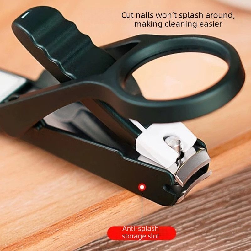 Magnifying Glass Nail Clippers for Seniors, Anti-Splash, Effortless Nail Cutter for Thick, Hard Nails—Green — image 3