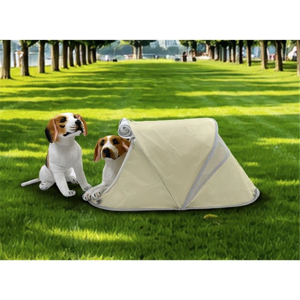 Mini pet tent, small beach dog tent, portable sunshade, large cats, small animals camping and outdoor sunshade(beige) — image 3