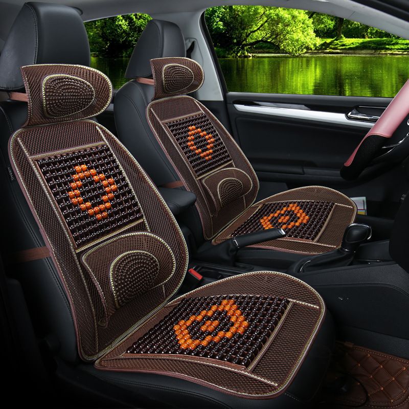 Yi Nirui Bamboo Car Seat Cushion Breathable Cooling Luxury wooden bead coffee with waist โ image 6