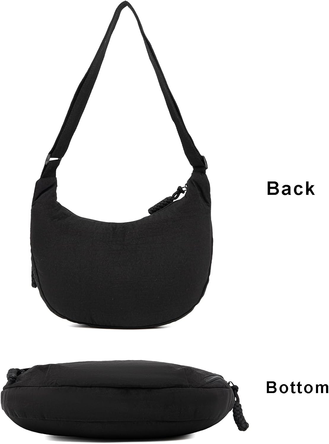 Crescent Bag for Women Men Nylon Crossbody Bags Multi-Pocket Sling Bag Roomy Hobo Bags Moon Bag Slouchy Dumpling Bag β image 6