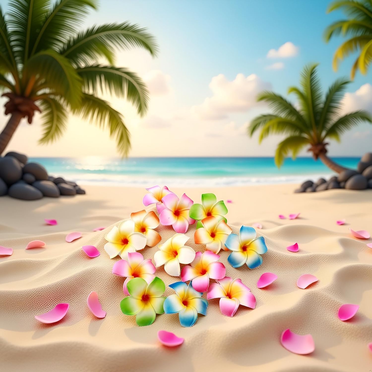 10Pcs Multicolor Hawaii Plumeria Flower Clips, Artificial Tropical Flower Hair Accessories for Wedding, Beach Party, Hair Clips and Barrettes, 1.97'' — image 2