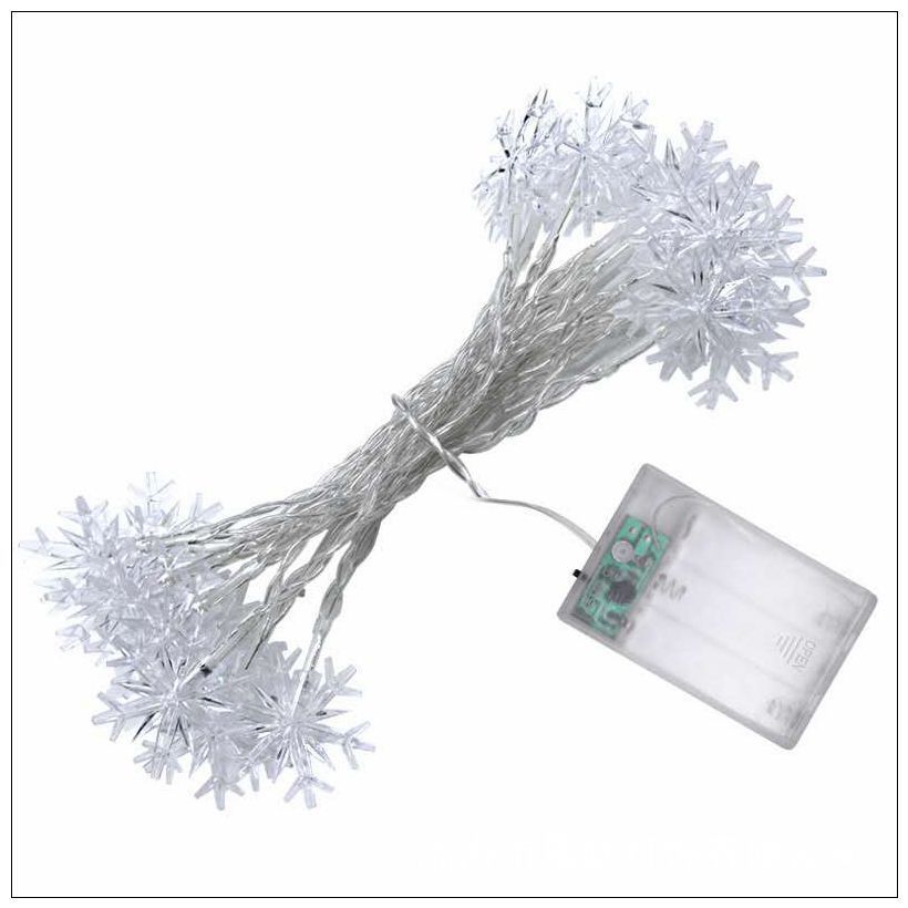 LED snowflake string light, battery powered waterproof fairy light, terrace, room, garden, party, home