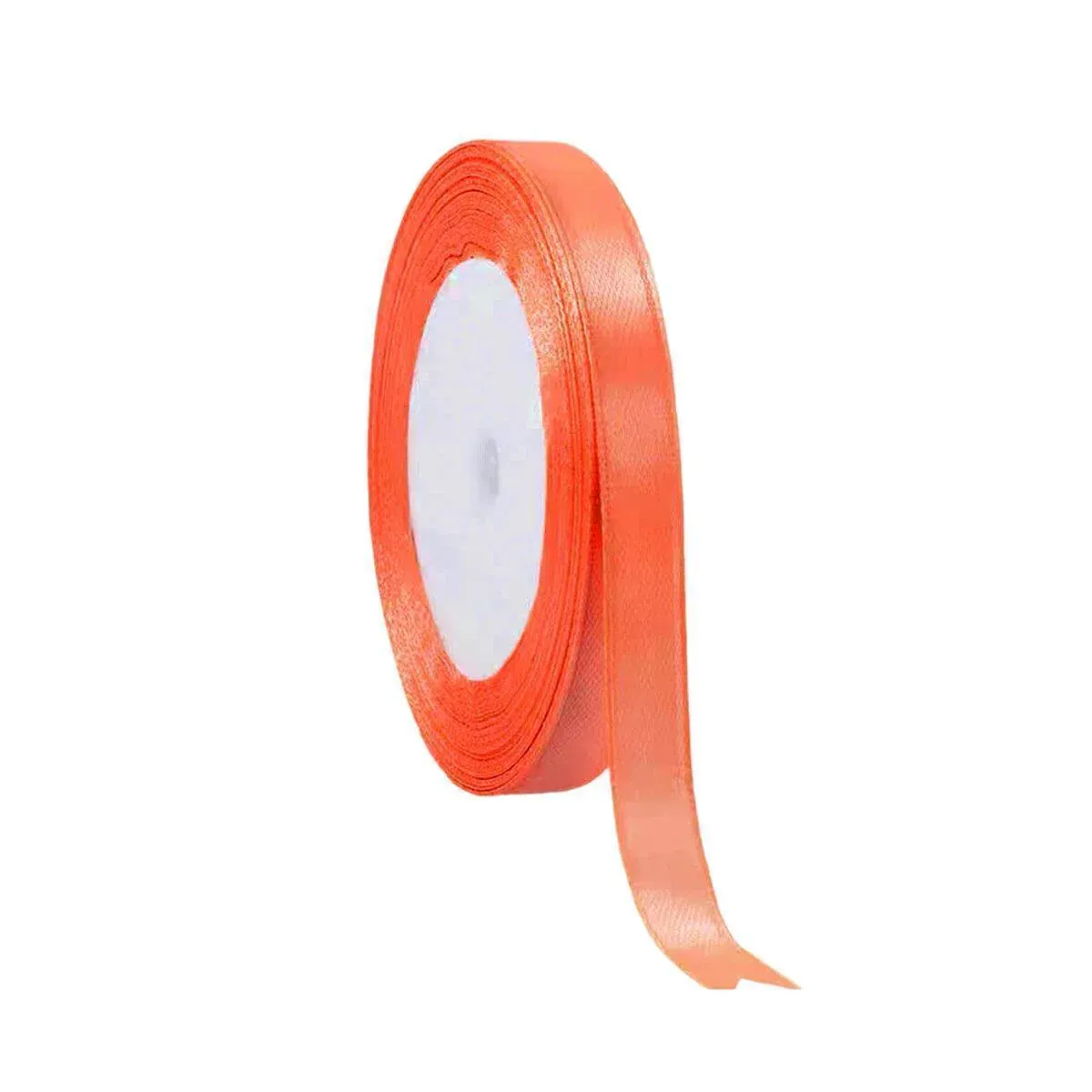 10mm Width Satin Hair Ribbon Wedding Party Decoration Gift Banquet 22m - Red Orange