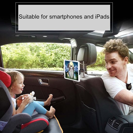 Smartphone holder - Multifunctional car phone holder with clip - Adjustable phone holder - Telescopic phone holder - Car phone holder for headrest, Car tablet — image 2